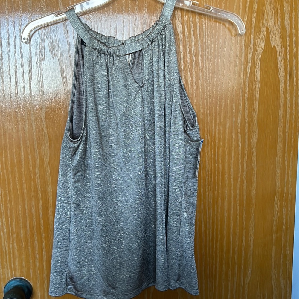 INC gold halter top